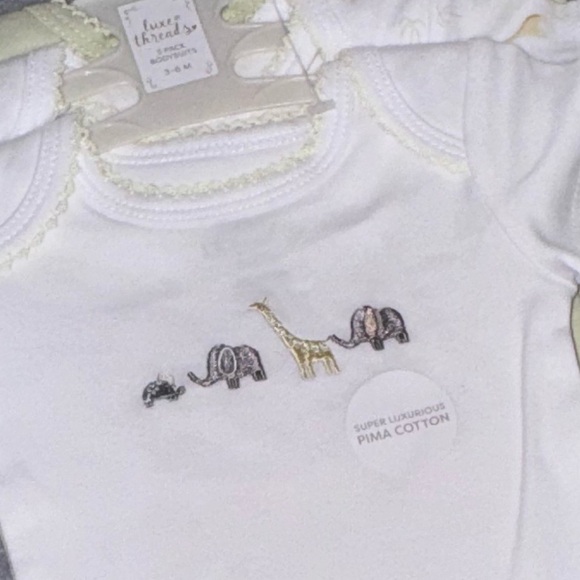 NWT Luxe Threads 3 Pk Pima Cotton Onesie Set - Picture 8 of 9